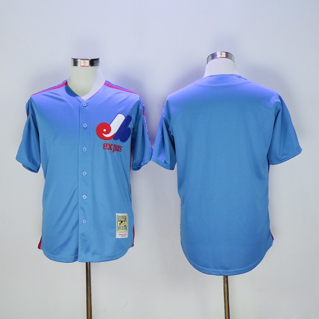 Custom Men Montreal Expos Blank Blue MLB Jerseys->customized soccer jersey->Custom Jersey